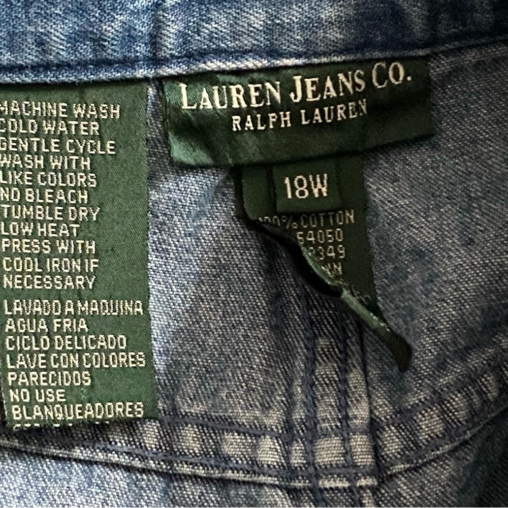 Lauren Jeans Co RL Denim Cotton Pencil Minimalist Office Siren Preppy Skirt 18W - Picture 4 of 5